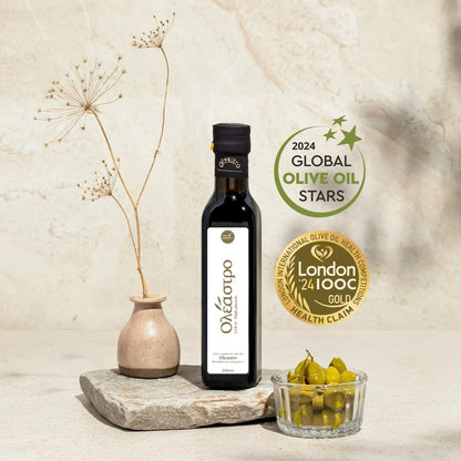 Highest Polyphenol Olive Oil - 250ML Koroneiki Organic Olive Oil by Oleastro Olive Park (Cyprus)