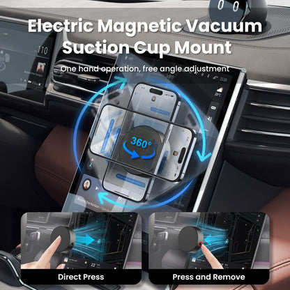 Magnetic Car Suction Cup Holder Mount,360°Rotation Magnetic Car Cell Phone Holder,Suction Cup Car Phone Mount(Black)