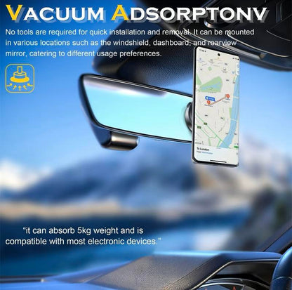 360° Rotatable Car Magnetic Phoneholder, Car Navigation Holder, Vacuum Adsorption & Magnetic Adsorption Double Sided,For Windshield and Dashboard, Kitchen,Bedroom,Office,Multifunctionalphone Accessories for Iphone & Androidsmartphone Cellphone Stand