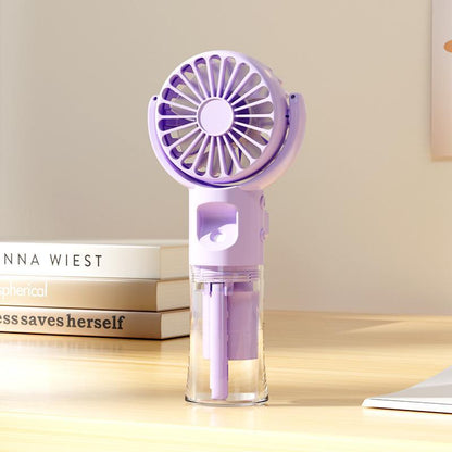 Portable Rotating Mini Fan with Mist Humidifier for Summer Gift, USB Rechargeable Handheld Fan, 2 in 1 Water Mist Fan, Suitable for School Office Outdoor Sports Picnic Travel